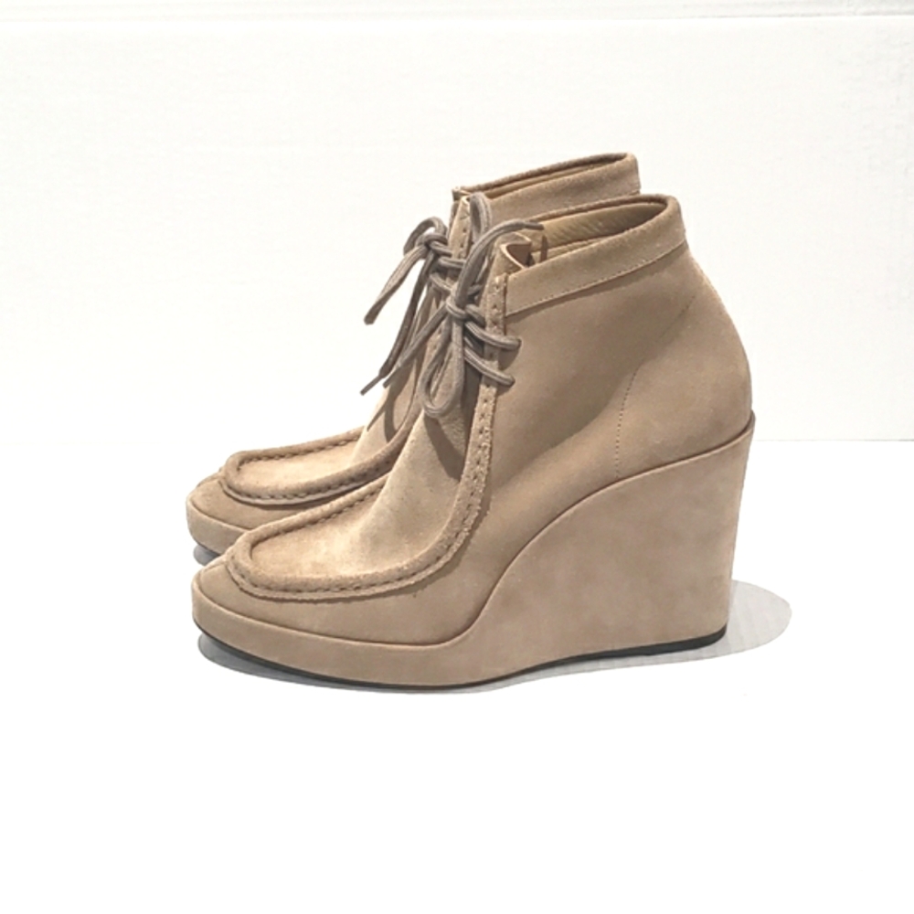 Balenciaga wedge suede booties.